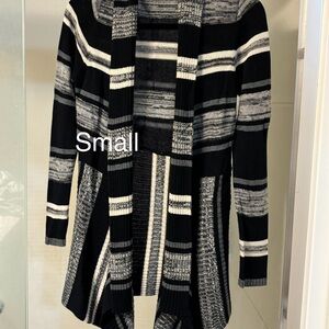 Black and Gray Striped Women's Sweater